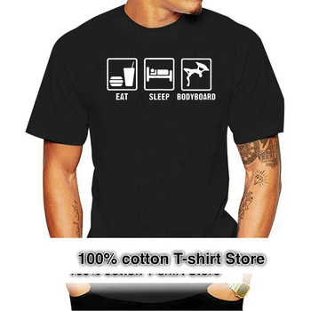 Eat Sleep Bodyboard Мужская футболка с принтом, повседневные мужские футболки с круглым вырезом, мужские женские футболки с короткими круглым вырезом с героями мультфильмов