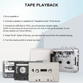 TONIVENT U Disk Магнитофон к MP3-плееру Кассетный проигрыватель Подключи и играй Портативную звукозаписывающую винтажную аудиотехнику Walkman