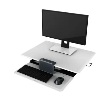 Черный Письменный стол для ПК Компьютерный стол Преобразователь положения сидя в положение Стоя Настольный с клавиатурой