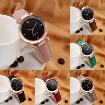 Модные женские кожаные повседневные часы, Роскошные аналоговые наручные часы с кварцевым кристаллом, Роскошные женские повседневные часы, водонепроницаемые часы