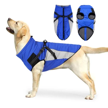 Зимняя куртка для собак с мягкой флисовой подкладкой, водонепроницаемая ветрозащитная куртка для щенков, Жилет для домашних животных, Одежда для маленьких, средних и крупных собак