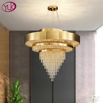Большая современная хрустальная люстра для гостиной роскошный домашний декор золотой подвесной светильник креативный дизайн led cristal lustre