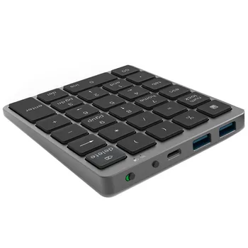 N970 Беспроводная Цифровая клавиатура Bluetooth с USB-концентратором, Два Режима, Дополнительные Функциональные Клавиши, Мини-Цифровая Панель для Бухгалтерских Задач, Черный