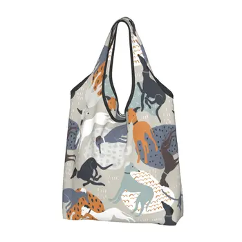Greyhounds, многоразовые сумки для покупок, складные, весом 50 фунтов, эко-сумка для собак, экологически чистая, моющаяся