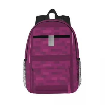 Розовые пиксельные нагрудные рюкзаки Для мальчиков и девочек, Сумка для книг, Повседневные школьные сумки для студентов, Рюкзак для ноутбука, Сумка через плечо Большой емкости