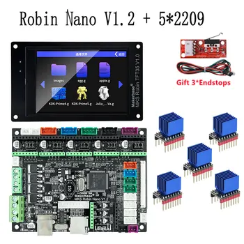Материнская плата MAKERBASE MKS Robin Nano V3 Плата управления 3D принтером 32-Битный комплект контроллера TS35 Сенсорный экран Robin Nano V1.2
