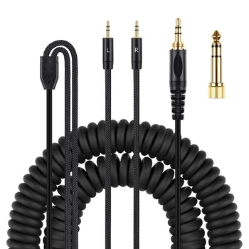 Эластичный кабель для гарнитуры с двойным разъемом 3,5 мм для DENON AH-D7100 7200 D600 Обеспечивает надежную посадку и кристально чистый звук