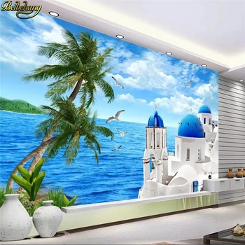 beibehang 3d стереоскопические современные минималистичные обои со свежим Эгейским морем спальня комната с телевизором столовая комната с папель де пареде
