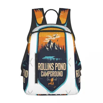 Кемпинг Rollins Pond Campground Нью-Йорк - Нью-Йорк Сансет Гранж Текстура Дикая природа Простой и стильный рюкзак 2023 Горячая Распродажа Женских сумок