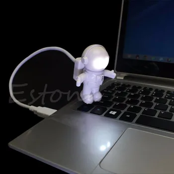 1 шт. Мини-светодиодная белая ночная лампа Fantasy Astronaut с питанием от USB для портативных ПК, подарочные лампы для чтения