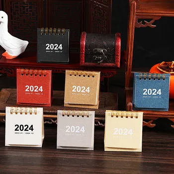 Простой настольный календарь на 2024 год, креативный мини-китайско-английский календарь, Блокнот для украшения рабочего стола