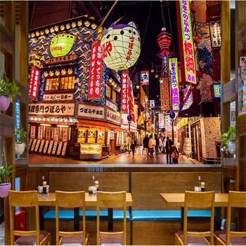 Обои с японской уличной Сценой, Суши-ресторан Izakaya, 3D Фрески, Японский Ресторан барбекю, Промышленный Декор, Обои 3D