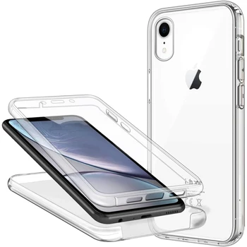 360 Полноразмерный Чехол Для iPhone XR X XS Max SE 2022 2020 2016 Двусторонний Силиконовый TPU Прозрачный Чехол iPhone 8 Plus 7 Plus 6s 5