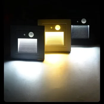 Ступенчатый светильник с датчиком движения, встроенный алюминиевый светильник для прохода от заката до рассвета, Наружные и внутренние лестничные светильники для недвижимости