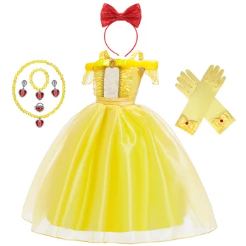 Детский костюм Принцессы для девочек На Хэллоуин, Вечерние Костюмы для Косплея, Одежда для ролевых игр, Платье для девочек от 4 до 10 лет