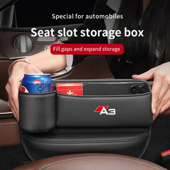 Для Audi A3 b8 Логотип S Line Зазор для автокресла Щелевая Щель Кожаный Ящик для хранения с подстаканником Аксессуары для оформления интерьера автомобиля