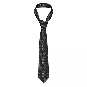 Классические галстуки Crow Moon для мужчин, сшитые по индивидуальному заказу, Шелковый Свадебный галстук Halloween Spooky Witch