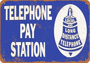 Металлическая табличка - звонок телефонной станции - Винтажный декор стен для кафе, бара, паба, украшения для домашнего пива, поделки