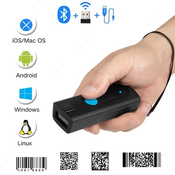 Мини-сканер штрих-кода Packot, беспроводной считыватель QR-кодов и Bluetooth, портативный 1D 2D сканер штрихов для курьерской службы, магазина логистики.