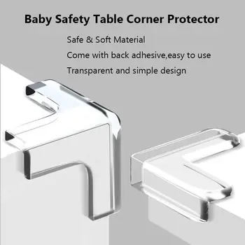 4шт Детские защитные силиконовые защитные уголки для стола, защита углов стола, защита краев, Противоударная прокладка