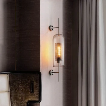 Настенная лампа в гостиной в скандинавском минимализме Creative Homestay Hotel для освещения прохода Роскошная стеклянная настенная лампа