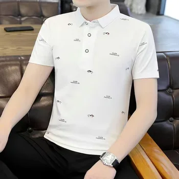 Летняя новая мужская спортивная рубашка-поло из дышащего материала с короткими рукавами, повседневная рубашка для гольфа, брендовая футболка для мужчин высокого качества