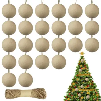 Рождественские шары из папье-маше, украшения из папье-маше в форме шара, Неокрашенные украшения из пустых шариков, принадлежности для рукоделия своими руками
