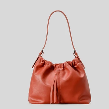 Роскошные сумки через плечо из мягкой искусственной кожи, дизайнерская сумка-тоут большой емкости с рюшами, повседневная простая сумка через плечо, модная сумка для рабочего дня