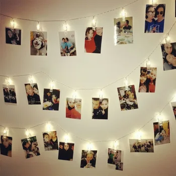 Светодиодная гирлянда для фотосъемки на стене общежития, домашний декор, Свадебная вечеринка, 1,5 м /3 М / 6 м, сказочные огни с зажимами для фотографий