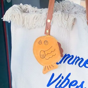 Плюшевая рыбка на молнии, кошелек для монет, люциан, сумка для наушников в виде животного в японском стиле, сумка для губной помады в форме рыбы в корейском стиле, подвеска в виде сумки