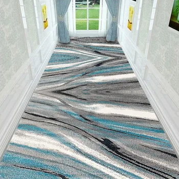 Роскошная дизайнерская длинная ковровая дорожка для коридора, декор прихожей, Нескользящие ковры в полоску, дверной проем в гостиную ОТЕЛЯ, Моющийся коврик