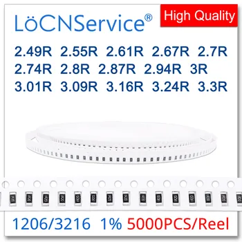 LoCNService 1206 1% 5000 шт 2.49R 2.55R 2.61R 2.67R 2.7R 2.74R 2.8R 2.87R 2.94R 3R 3.01R 3.09R 3.16R 3.24R 3.3R 3216 Резистор