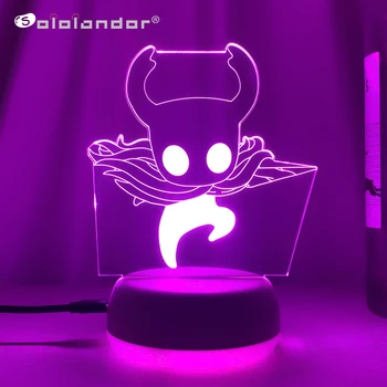 Игровая 3D лампа Hollow Knight Led Light для украшения детской спальни, ночники, подарок детям на День рождения, светодиодный ночник для декора комнаты