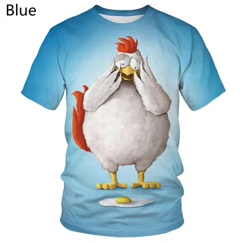 Новая горячая распродажа 2022, Нейтральная модная футболка с 3D-принтом, Забавная футболка Cool Chicken, Летняя футболка с коротким рукавом