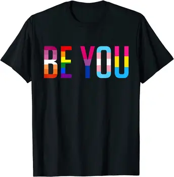 Футболка BE YOU с ЛГБТ-флагом, месяц гей-парада, Трансгендерная радужная лесбиянка, размер S-5XL