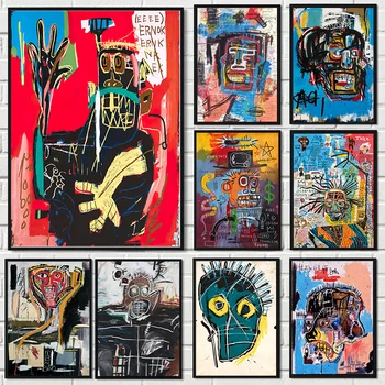 Известный художник Жан Мишель, Граффити, плакаты, живопись на холсте, Абстрактное настенное искусство для современной гостиной, домашний декор Cuadros