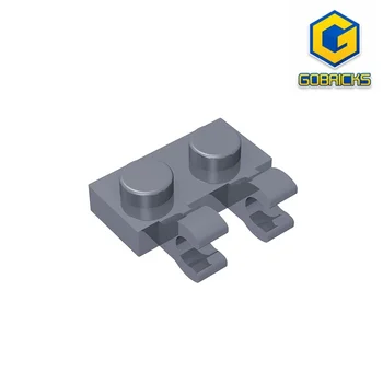 Пластина Gobricks GDS-816, модифицированная 1 x 2 с 2 U-образными зажимами (горизонтальный захват), совместимая с детскими поделками lego 60470
