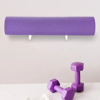 Настенный Акриловый держатель для коврика для йоги, Универсальная вешалка для фитнес-резинок, Простая установка, Стеллаж для хранения коврика для йоги, Прочный