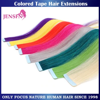 Цветная прямая лента для наращивания волос, наращивание человеческих волос 20 дюймов для салона красоты для женщин, разнообразие цветов