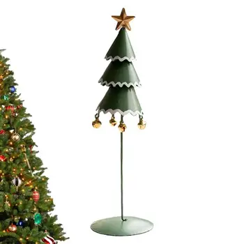 Рождественская елка из кованого железа, украшения для рождественского стола, Сезонные подарки, изготовленные вручную для домашнего офиса, школьных столешниц