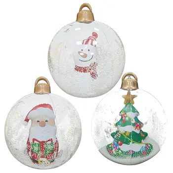Надувной рождественский шар, украшенный рождественскими украшениями из ПВХ, с подсветкой, Большой праздничный подарочный шар Для праздничного оформления двора, лужайки, крыльца