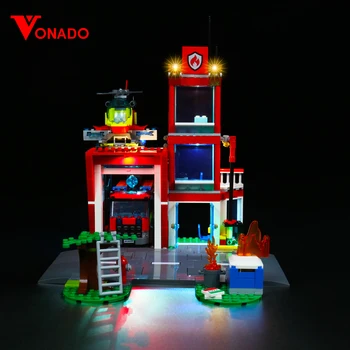 Комплект светодиодных ламп Vonado для автомобиля пожарной станции 60320, набор строительных блоков (не включает модель), кирпичи, игрушки для детей