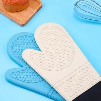 Силиконовые перчатки для духовки, термостойкие хлопчатобумажные изолированные перчатки для выпечки, инструмент для приготовления барбекю, кухонные перчатки для духовки, инструмент для выпечки