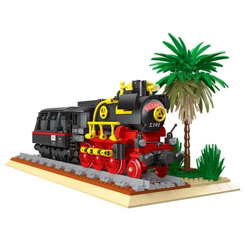 Модель паровоза MOC, серия промышленных революций 20-го века, строительные блоки, игрушки, городские кирпичи, совместимые с LEGO