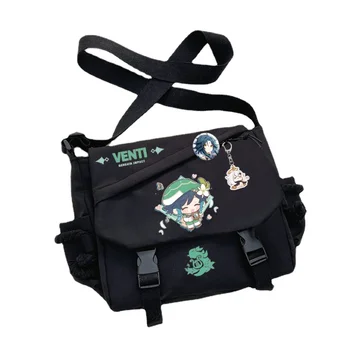 Сумка-мессенджер Genshin Impact, нейлоновая сумка большой емкости, милые сумки для учебы в кампусе, сумка для путешествий в классе на открытом воздухе.
