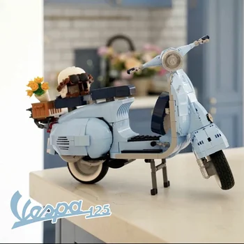 Roman Holida Vespa 125 MOC 10298 Знаменитый мотоцикл City MOTO, Собранные строительные блоки, кирпичи, Высокотехнологичные модели, игрушки для детей в подарок