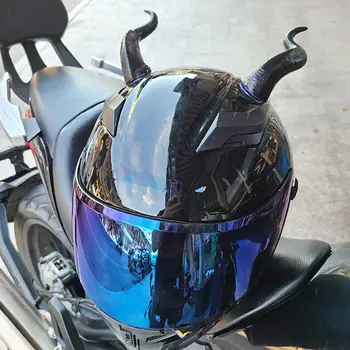 Индивидуальное украшение электрического шлема мотоцикла, Аксессуары для косплея, Стиль шлема, Рога, Дьявольская мотоциклетная палка X8k4