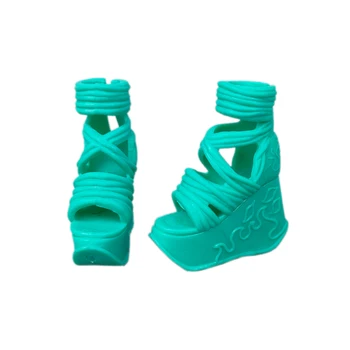 Зеленая модная обувь для куклы Монстер Хай, туфли на высоком каблуке 1/6, аксессуары для кукол, сандалии для детских игрушек Ever After High 1: 6