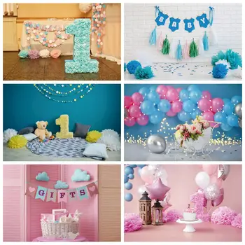 Сцена для фотосъемки 1-го дня рождения Bady, фон с цветами, украшение вечеринки, плакат, фон для детской фотостудии, фотофон