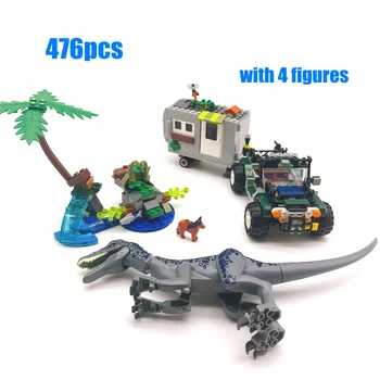 476шт Строительные блоки Jurassic Dinosaur World Treasure Hunt Model Bricks Подходят для 75935 игрушек для детей